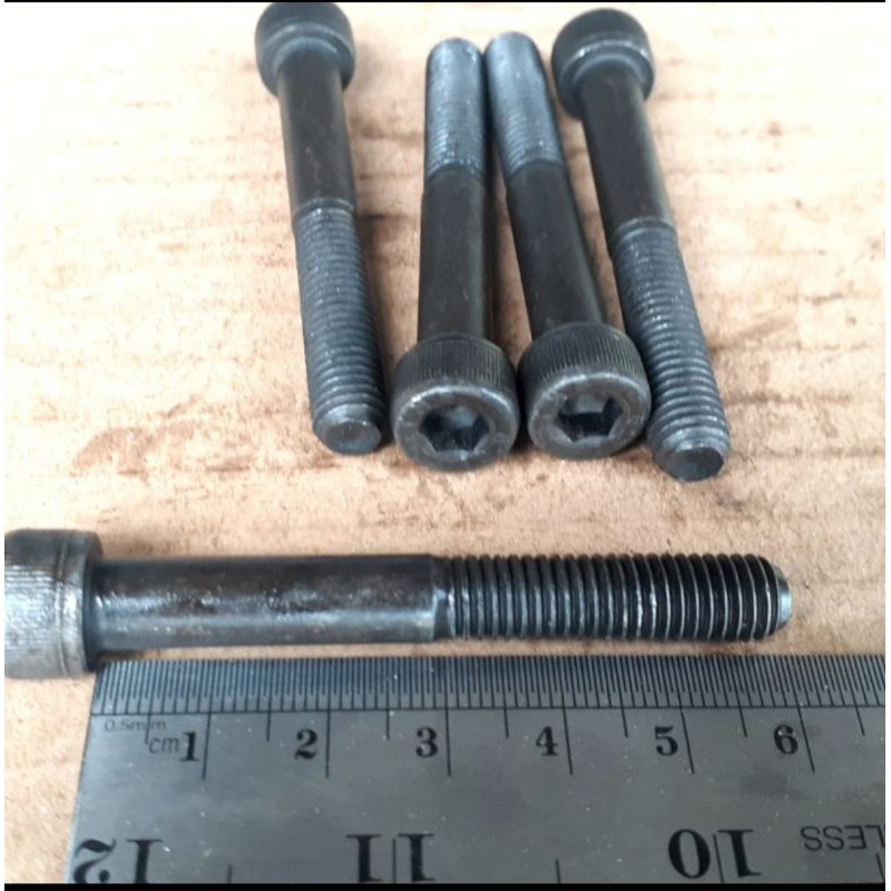 BAUT L M8X60 BAJA PANJANG 6 CM 6CM BAUD L BAJA M8 X 60 KUNCI L6 L 6 KUNCI PAS 12 13 HALF DRAT WARNA 