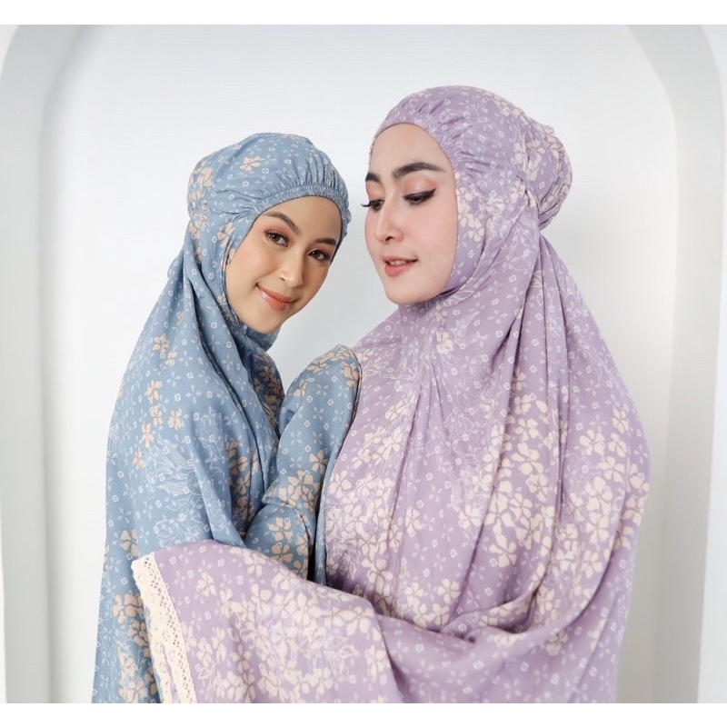 MUKENA DEWASA MUKENAH MOTIF BUNGA SAKURA