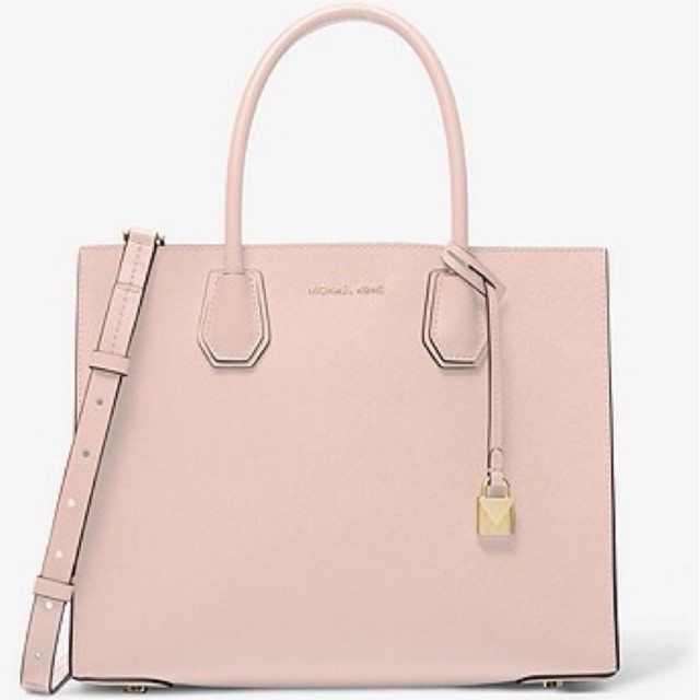 MICHAEL KORS MK Mercer Large Saffiano Leather Tote Bag Soft pink