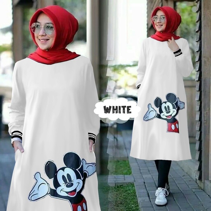 Pakaian Wanita Atasan Busana Muslim Wanita Warna Putih