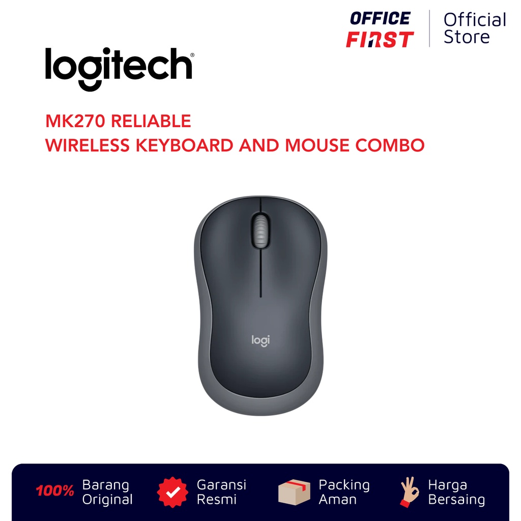 Logitech MK270R Wireless Keyboard Mouse Combo Multimedia Keys MK 270 R