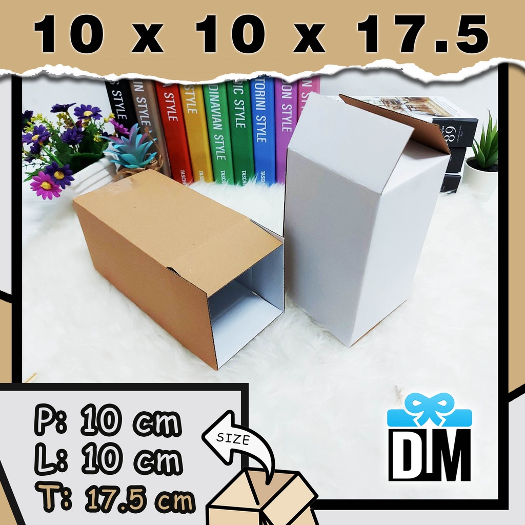 

Kardus 10 x 10 x 18 cm Dus Box 18x10x10 cm Kotak Packing 100 x 100 x 175 mm Putih Coklat White Kraft Dus Celengan Botol
