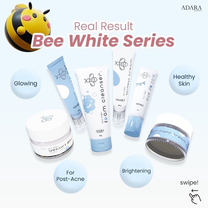 【Official Seller】ADARA Skincare | Bee Clear Acne Gel | Bee White Facial Wash Day Night Cream | Serum Acne | Mengatasi Kulit Sensitif Jerawat Bruntusan Bekas Noda Flek Pori Pori Besar