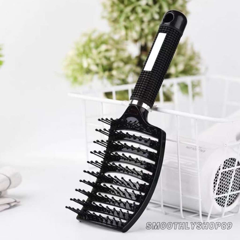 Hair Brush / Sisir Rambut Bentuk Kotak dengan Gagang Bulat Magnet dan Sisir Rambut Bentuk Kotak dengan Gagang Gepeng - FBS750/YBS650