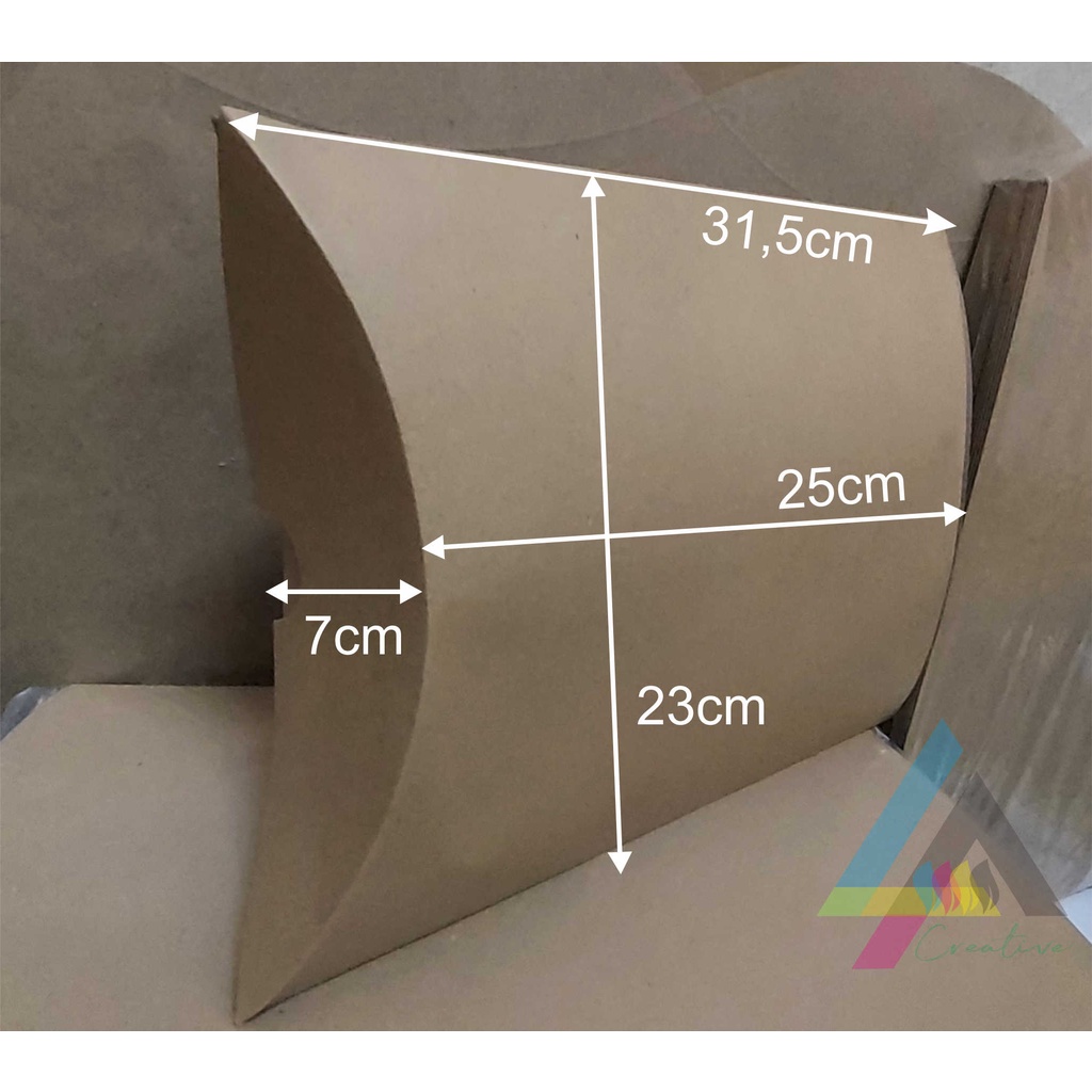 

PILLOW BOX GIFT BANTAL KOTAK KADO PACKAGING KRAFT RUSTIC BROWN KRAFT BESAR