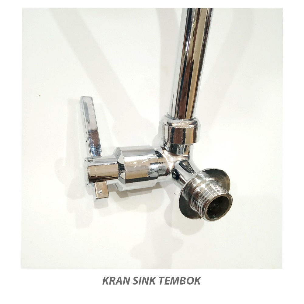 Kran Angsa Dapur Kran Cuci Piring Chrome Kran Sink Tembok - 1/2 Inch - High Quality /  Kran Cuci Piring MURAH