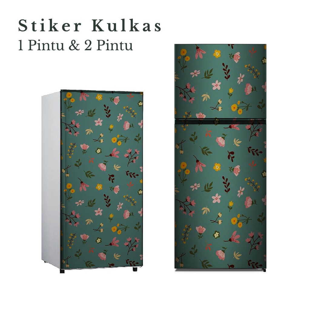 Stiker Kulkas 1 Pintu dan 2 Pintu motif Bunga Kode B-A3 - FX