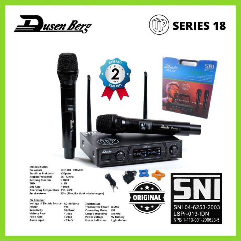 Microphone Wireless DUSENBERG 18 Series 2 Handheld SNI Original