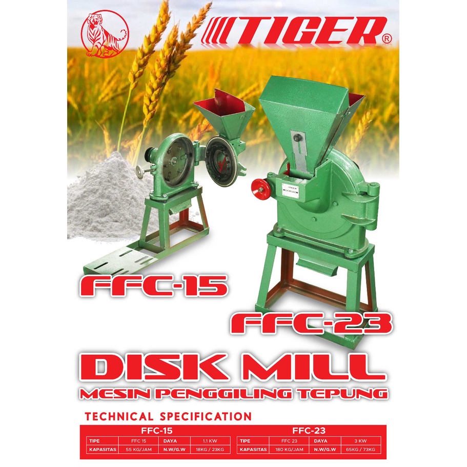 Mesin Giling Tepung FFC15 Penepung JM TIGER / Mesin Gilingan Penggiling Tepung FFC 15-3 / Disk mill FFC-15