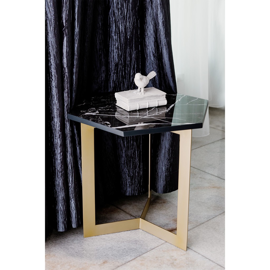 NERO HEXAGON SIDE TABLE | Meja Samping Hexagon Nero | 50x50