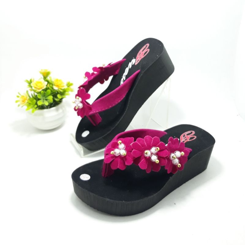 sandal spons wedges wanita / sandal anak wanita