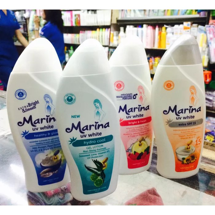 MARINA UV WHITE HAND BODY LOTION - 185ml ❤ jselectiv ❤ Body Lotion MARINA - ORI✔️BPOM✔️COD✔️