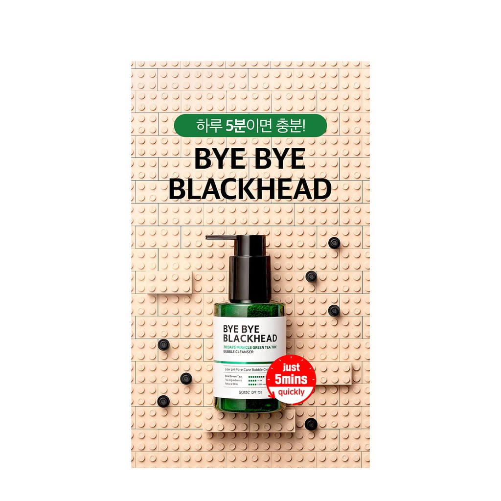 SOMEBYMI Bye Bye Blackhead 30 Days Miracle Green Tea Bubble Cleanser 120gr SOME BY MI