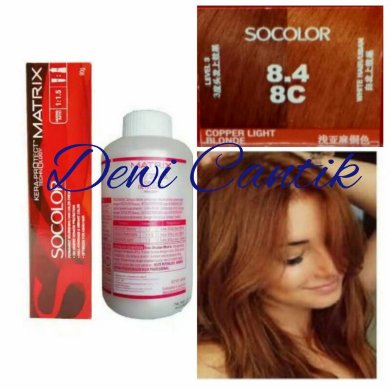 MATRIX SOCOLOR NO. 8.4 COPPER LIGHT BLONDE DAN OXYDANT