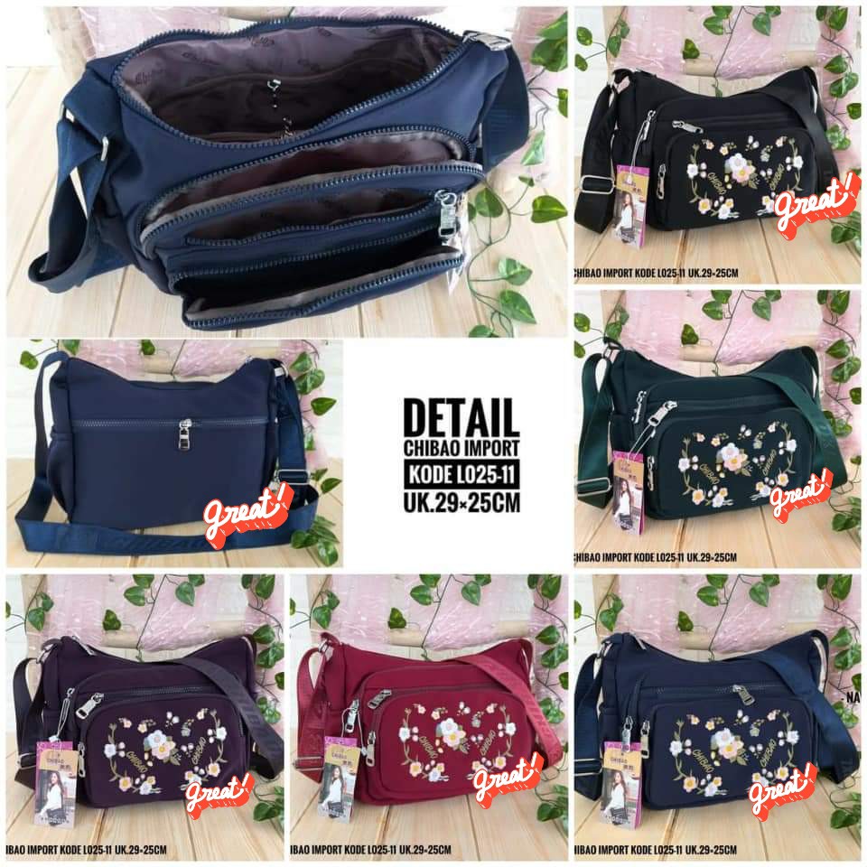 Tas Slempang Wanita Chibao L025-11 Motif Bunga TERBARU CHIBAO SLEMPANG SPECIAL PRICE BISA BAYAR COD!