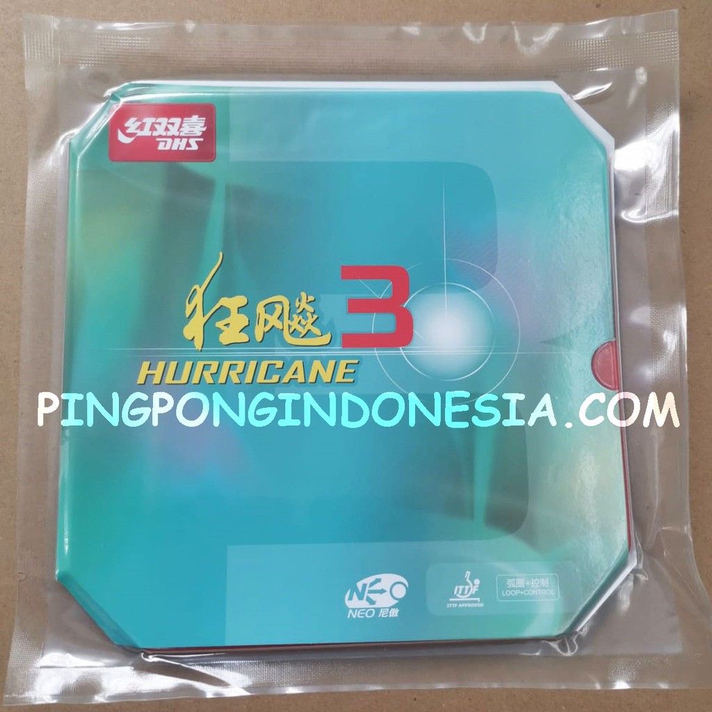 DHS Hurricane 3 Neo Hard - Rubber/Karet Pingpong Tenis Meja Bat Bet