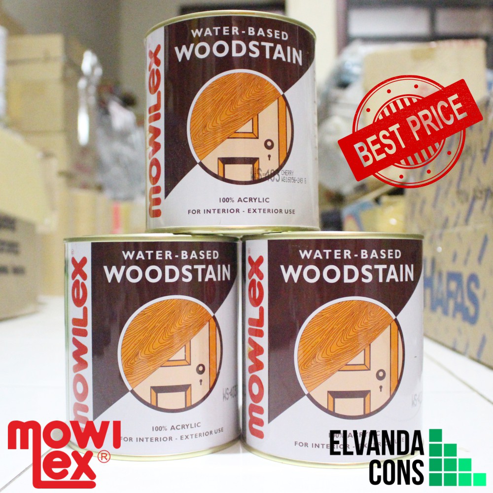 Plitur/Politur Kayu MOWILEX WOODSTAIN Water Based