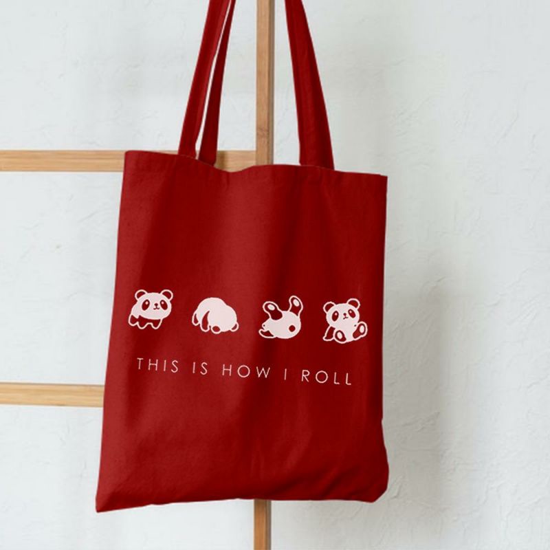 TOTEBAG RESLETING - TOTEBAG MOTIF PANDA ROLL TIDUR BANYAK MACAM WARNA