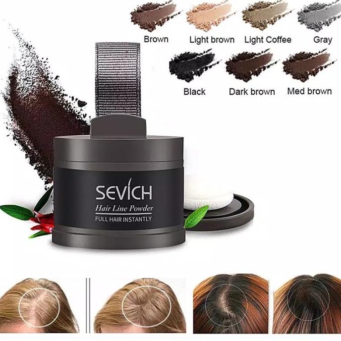 Original Sevich hair shadow powder black hairline bedak rambut hitam
