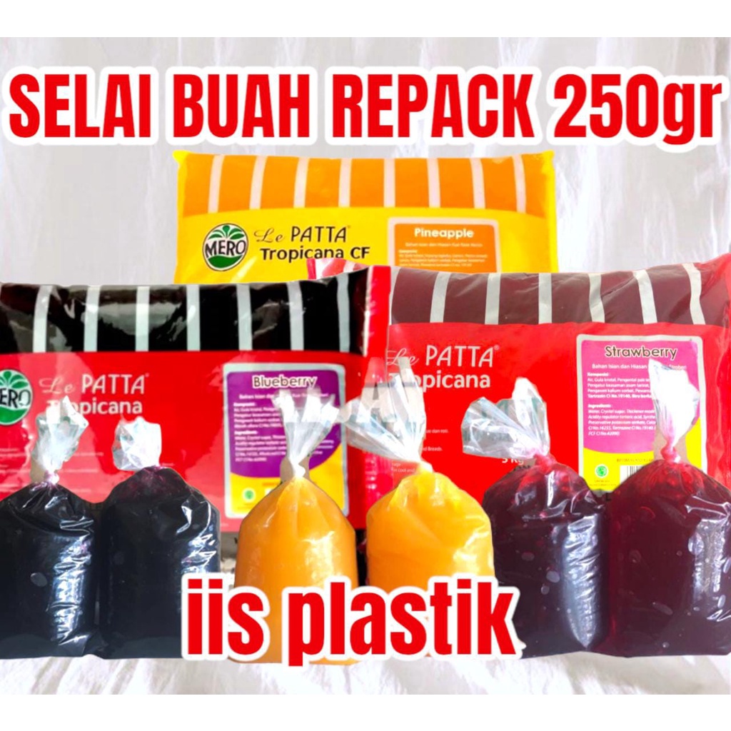 

Selai Strawberry Blueberry Nanas pineapple Lepatta CF Olesan Isian Roti Stroberi repack 250
