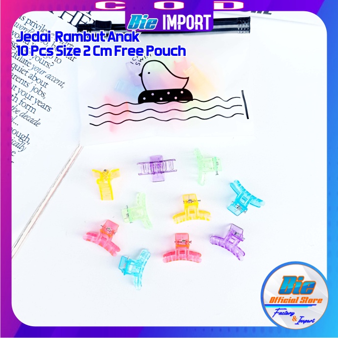 10 Pcs Jepit Jedai Mini Anak Transparan Free Pouch Impor Best Seller