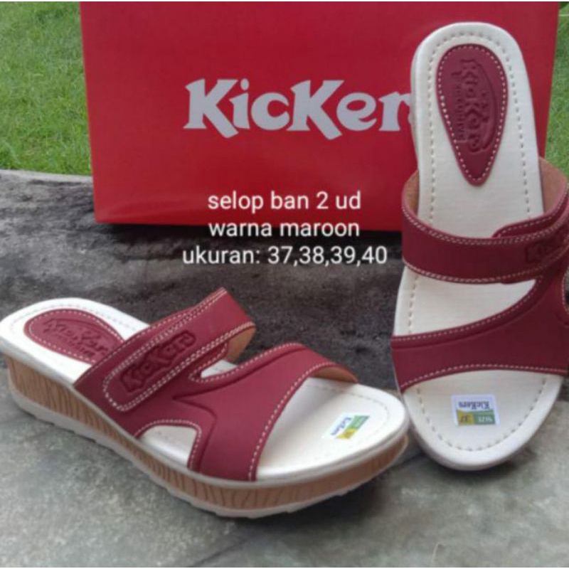 (COD) SANDAL WEDGES WANITA KICKERS TERBARU SENDAL WEDJES CASUAL KASUAL