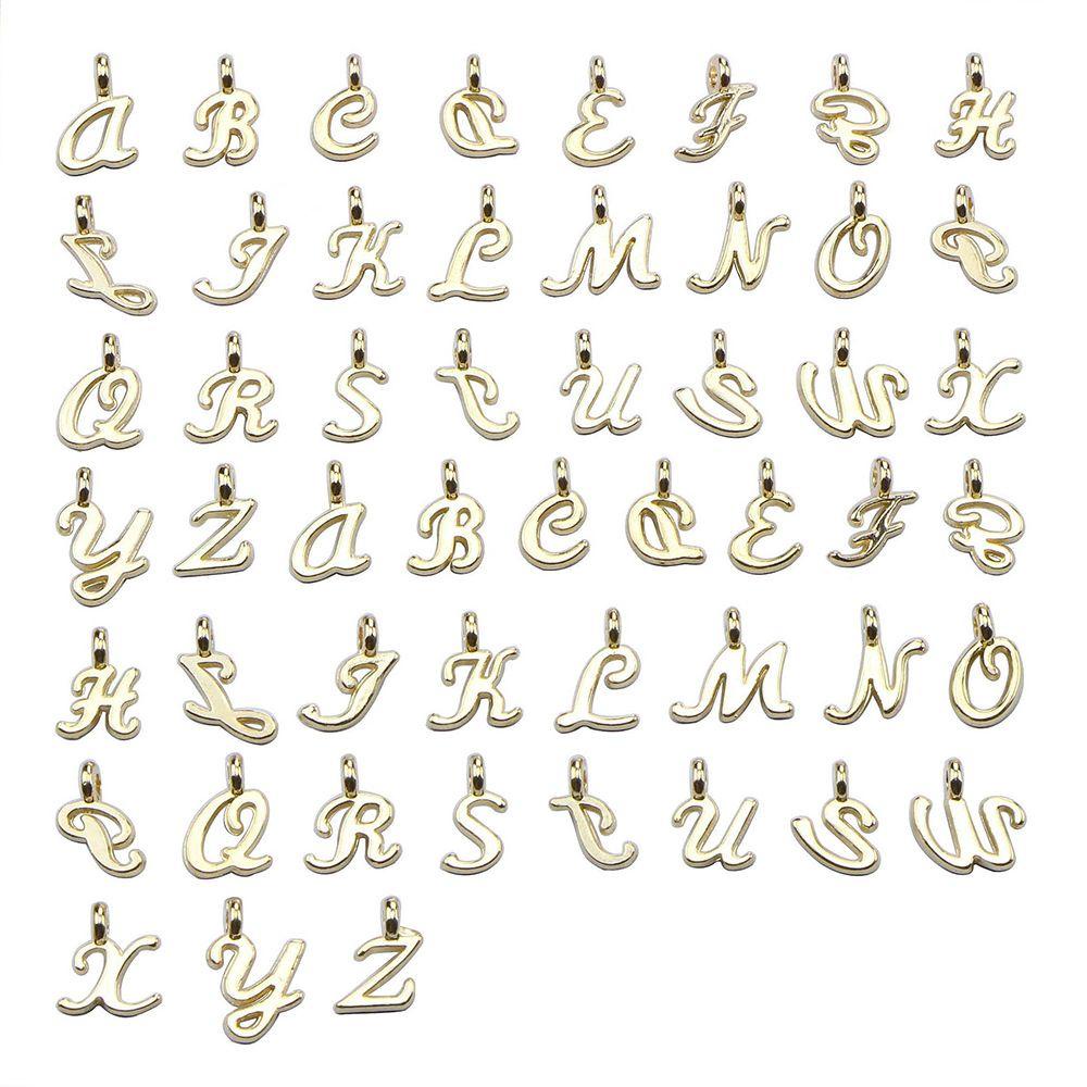 PINEAPPLE 26 / 52 / 156pcs Random Mixed Keychain Pendants DIY Gold Alphabet