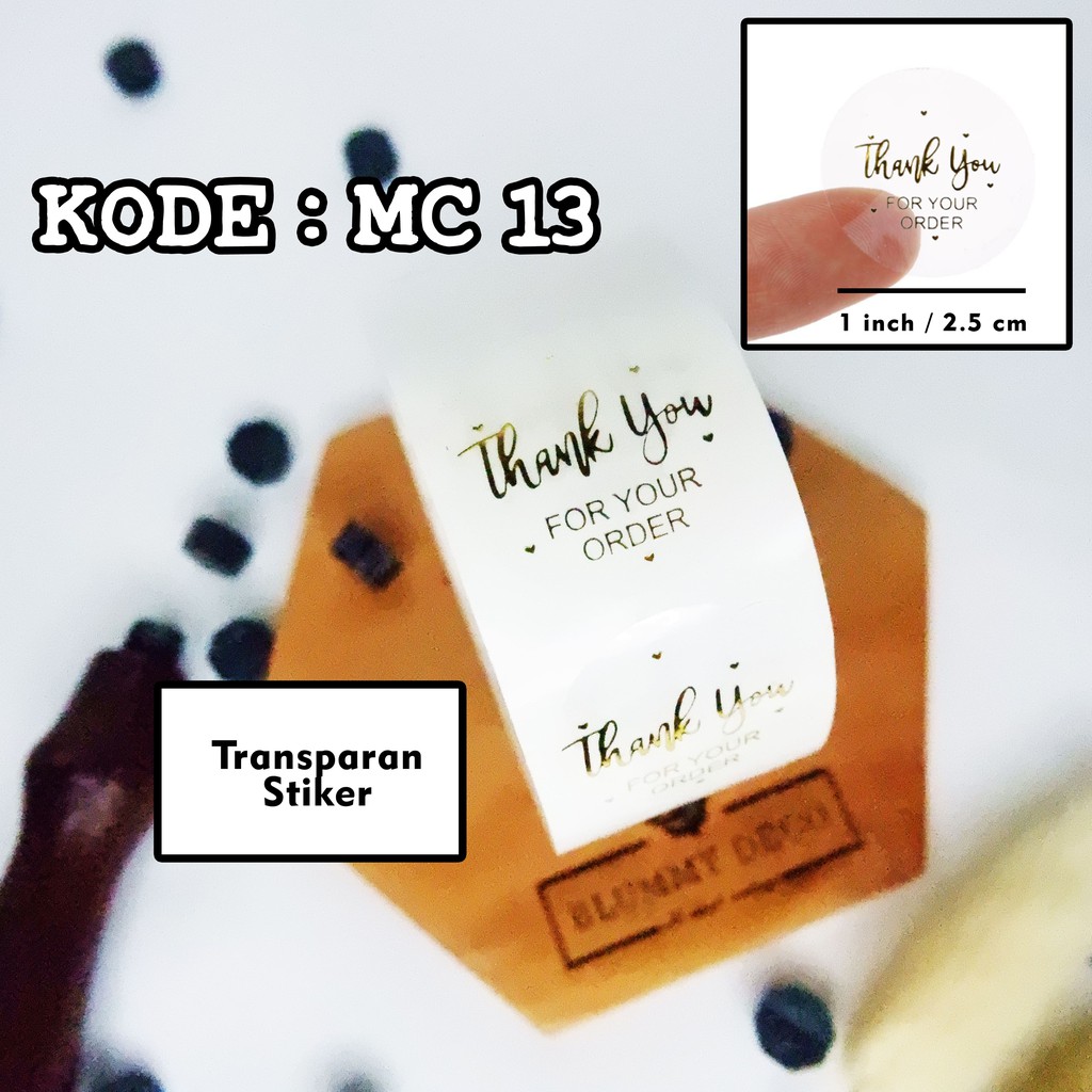 [Monochrome] Stiker Thank You Stiker Packing Stiker Terima Kasih Stiker Segel Packaging-MC 13