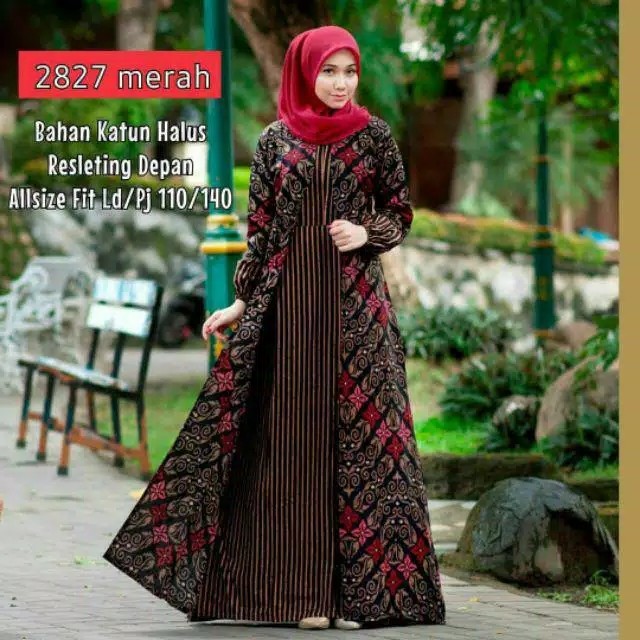 [bayar Di Tempat]gamis Batik Manggar, Padi,sekar,cantik,kubis,kipas,daun,kupu,nadine,gendis7