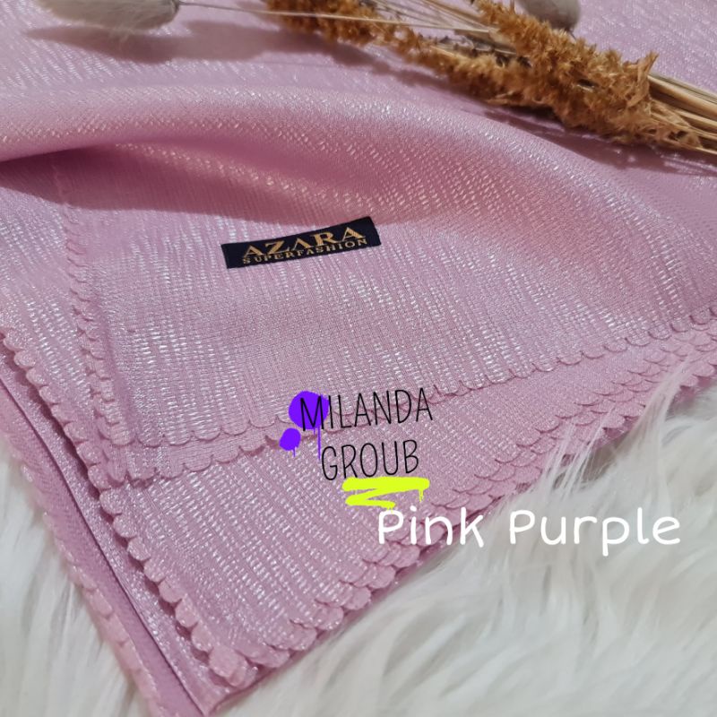 Hijab Segiempat Cornskin Glowing Glamour Bella Sinar AZARA 110X110 CM-Pink Purple