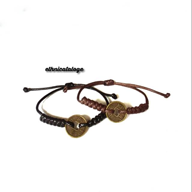 Gelang tali koin china gelang pria wanita