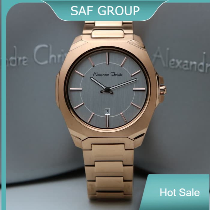 JAM TANGAN PRIA ALEXANDRE CHRISTIE AC 8611 / AC8611 ROSEGOLD WHITE ORIGINAL by plp