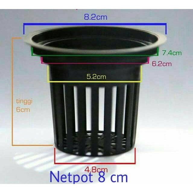 Netpot / Net Pot Hidroponik Diameter 8cm Hitam