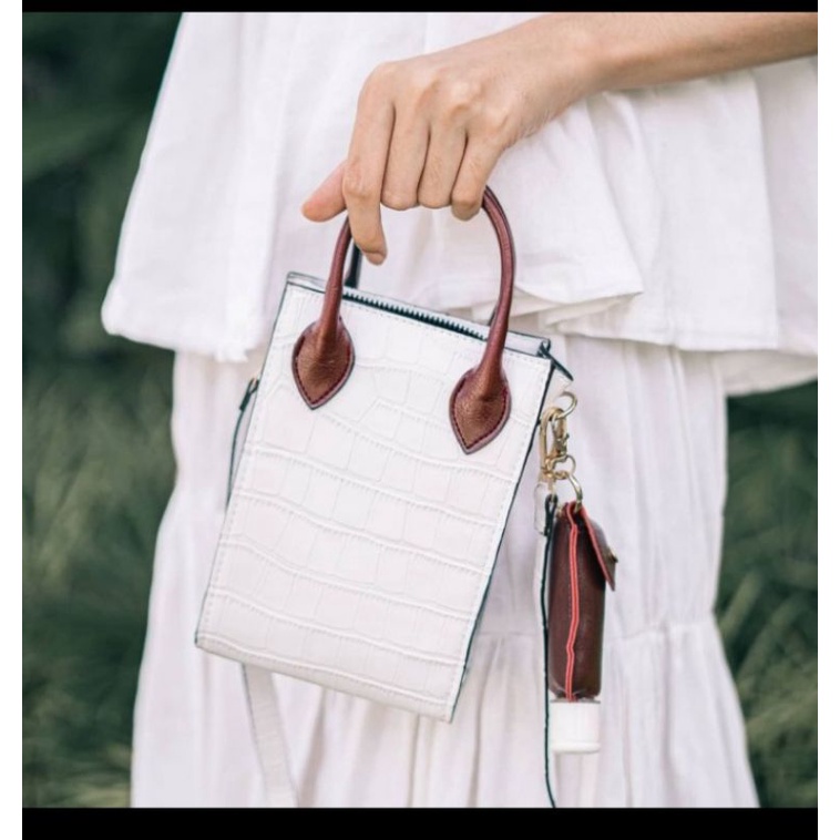 tas selempang wanita slingbag croco unik pesta elegan FREE BOX