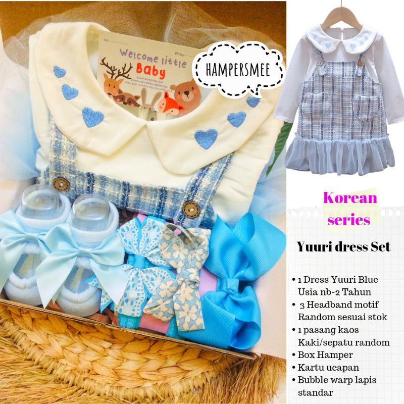 HAMPERSMEE SET PREMIUM - HAMPERS BAYI HAMPERS BABY KADO BAYI BABY GIFT HADIAH KELAHIRAN NEWBORN MURAH HEMPERS BAYI PARCEL BAYI BARU LAHIR-Yuuri blue set 2th+