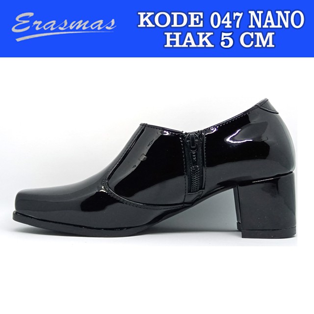 Sepatu Ankle Boot Resleting 047 Erasmas Hak 5cm Polwan Kowad Satpol PP Security Satpam