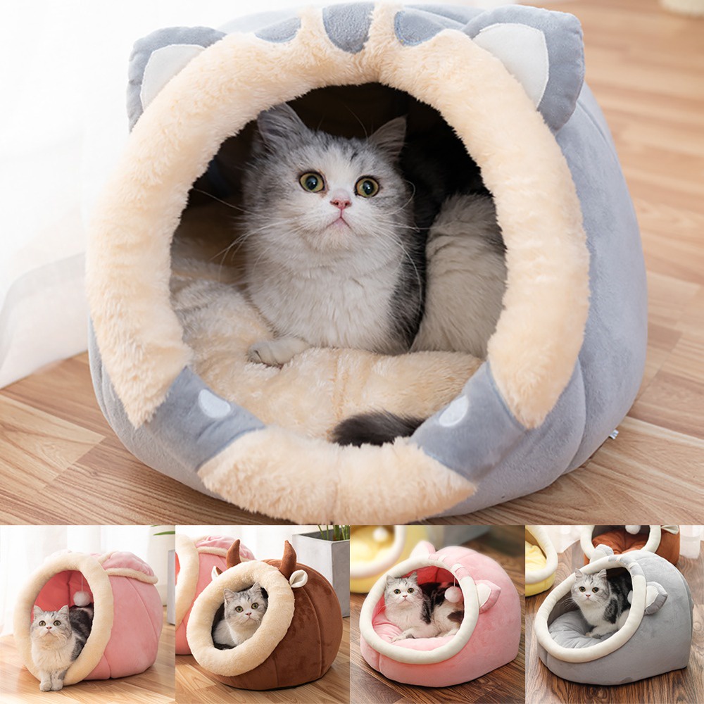 Jual Warm Cats Bed Cute Cats House Kitten Lounger Cushion For Small Pet Sleep Tent Washable Cats Sleeping Indonesia Shopee Indonesia