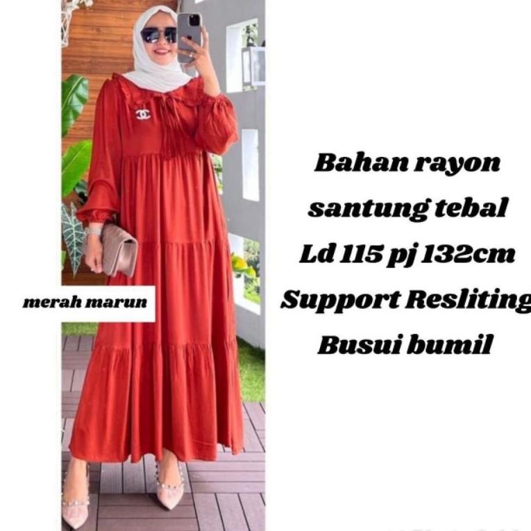 Gamis remaja Pesta Mewah Kekinian Premium Jumbo Syari Wanita2022 Polos Hitam Putih Modern Gamis rema