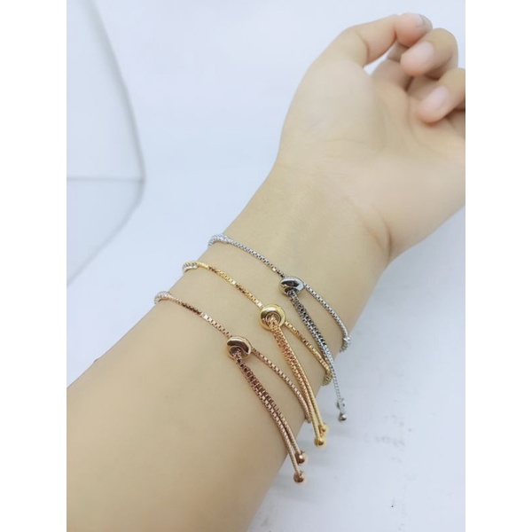 GELANG PERAK ASLI 925 LAPIS EMAS/ GELANG SERUT LISTRING (AUREL) MP FULL/ GELANG FASHION WANITA