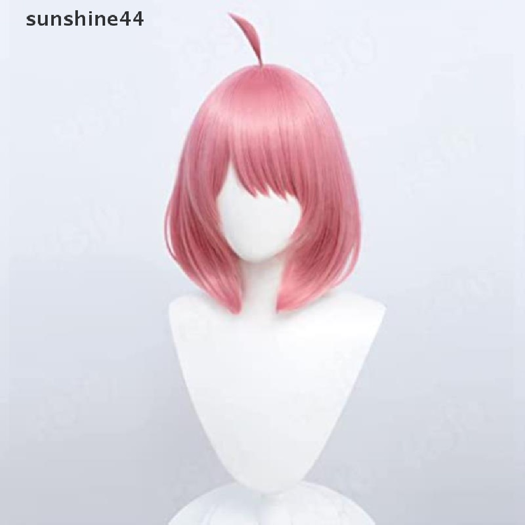 Sunshine Anya Forger Wig / Rambut Palsu Pendek Warna Pink Untuk Cosplay Anime