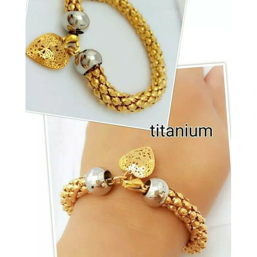Gelang Titanium Ulir Hati