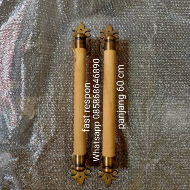 Handle pintu rumah kayu kuningan antik 60 cm