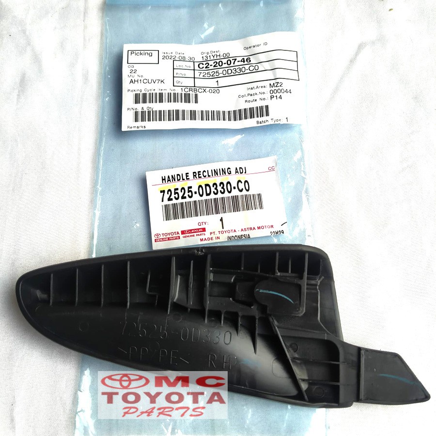 Handle / Stelan Jok Depan Kanan New Innova Fortuner 72525-0D330-C0