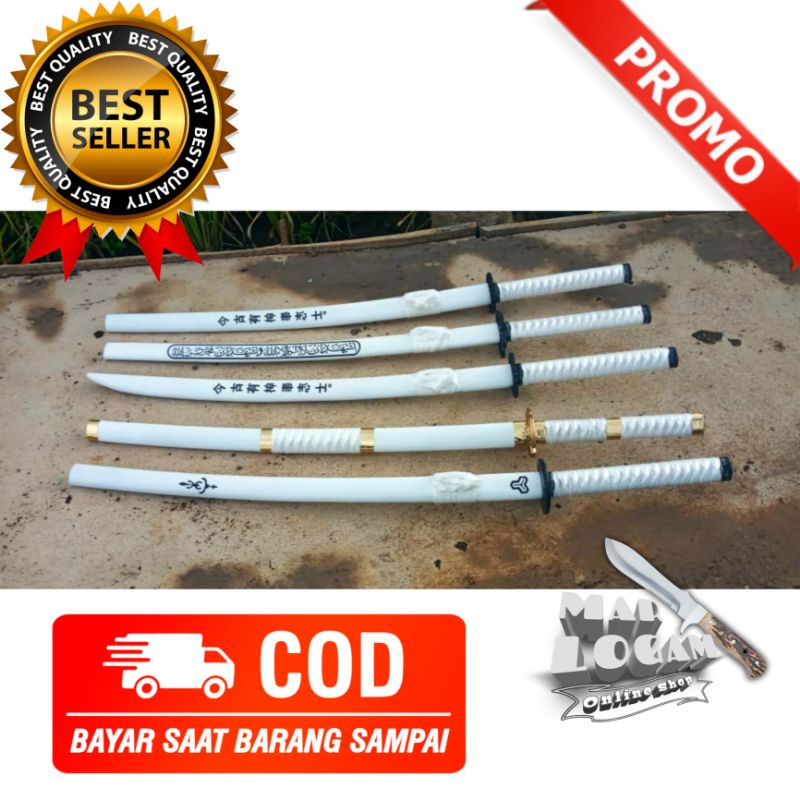 BISA REQUEST WARNA!!! KATANA WHITE/PUTIH BERVARIAN MODEL SAMURAI MURAH BERKUALITAS