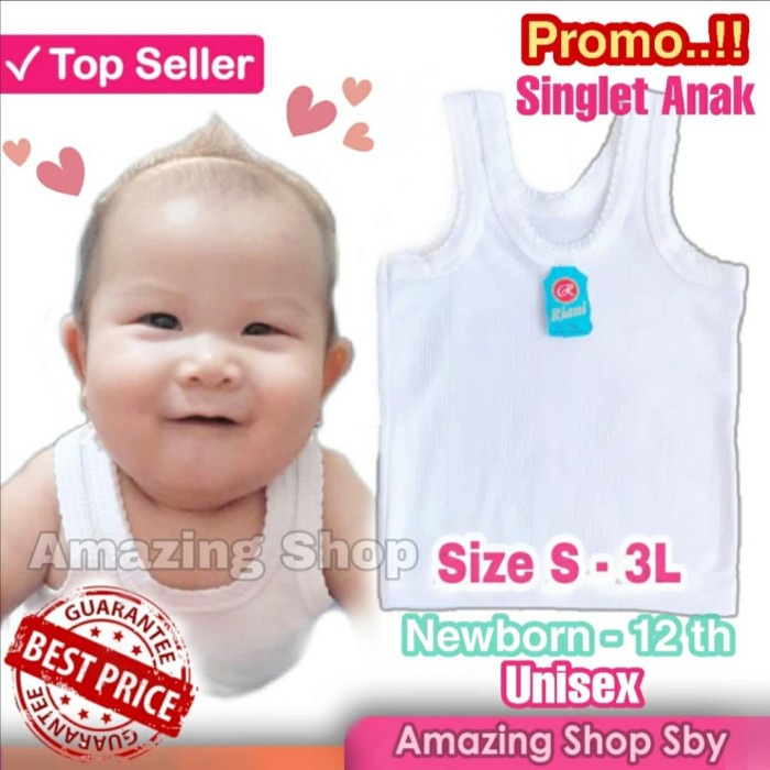 KAOS ANAK BAYI PUTIH POLOS KAOS DALAM KAOS BAYI