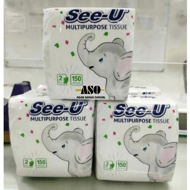 Tisu Tissue See-U POP UP 150 sheets 2ply !!-2