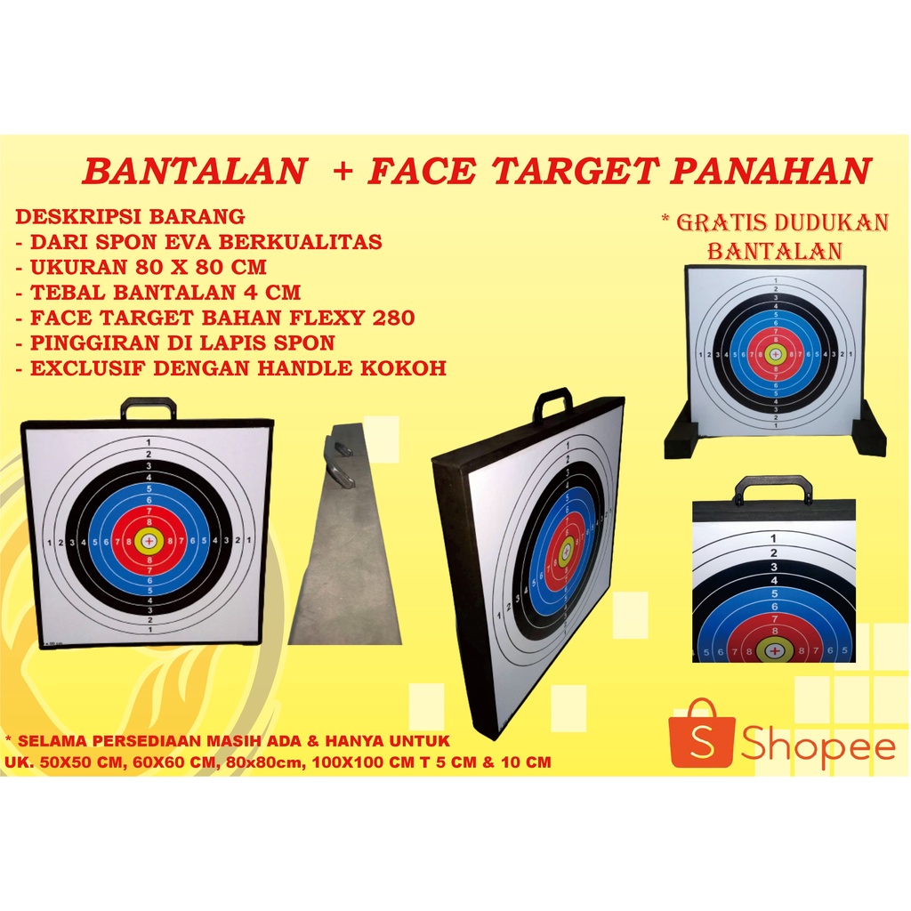 BANTALAN TARGET PANAHAN FACE TARGET EVA SPON 80 X 80 X 4 CM