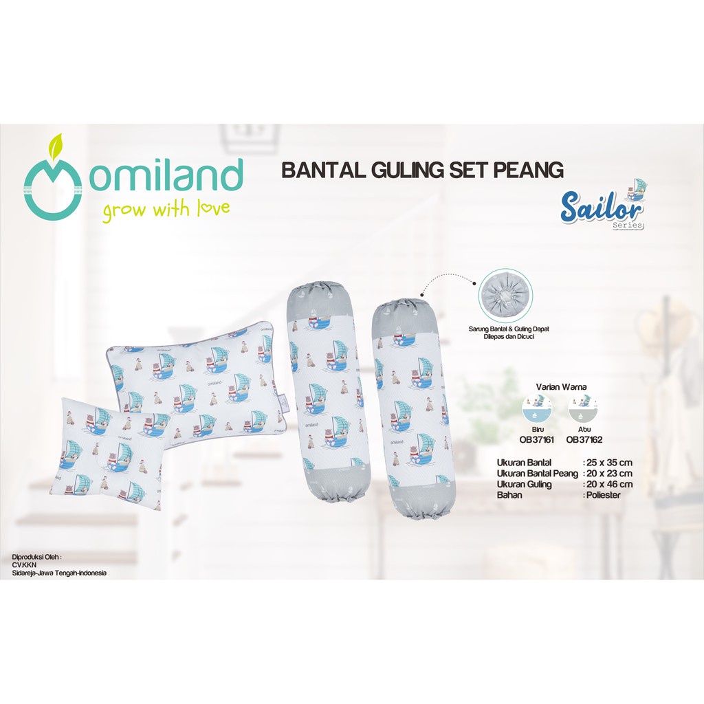 Omiland Bantal Guling Set+Bantal Peyang Bayi Sailor Series OB37161 OB37162