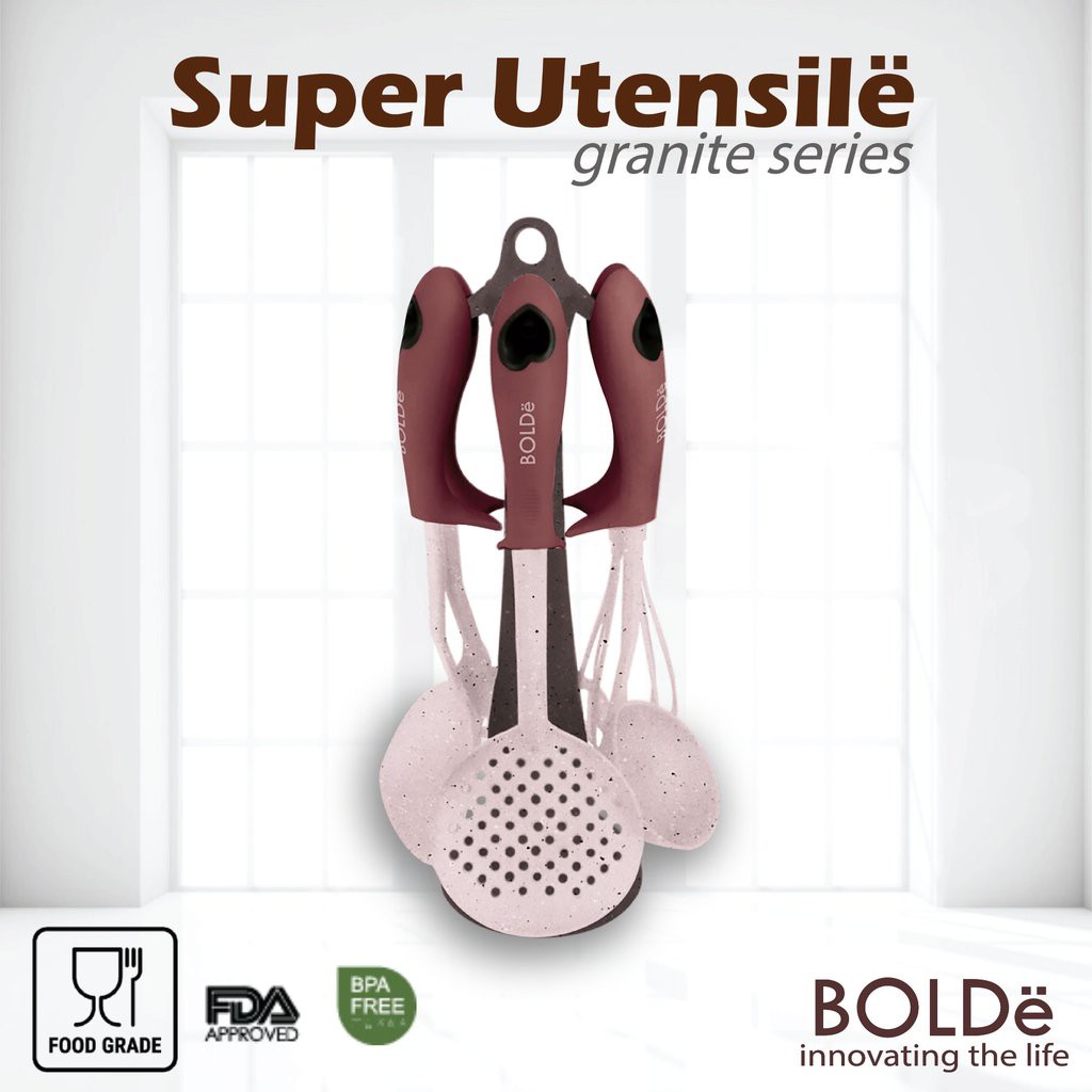 BOLDe Super UTENSILE Granite Series 7 pcs Spatula set Alat Masak Beige