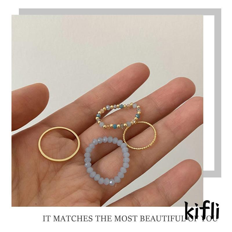 Set Cincin Ekor Geometris Multi-piece Untuk Wanita